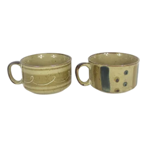 Vintage Japanese Otagiri Pottery Soup Oversized Coffee Mugs- Set of 2