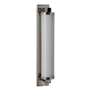 1930s Finnish Cylindrical Glass Plug-in Wall Lamp in the Manner of Paavo Tynell For Sale