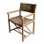 Vintage Coastal Woven Leather Strap Armchair / Campaign Style Lounge Chair For Sale
