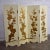 Hollywood Regency to Art Deco Folding Screen Four Panel Painted Off White With Floral Embossed Design For Sale - Image 10 of 13