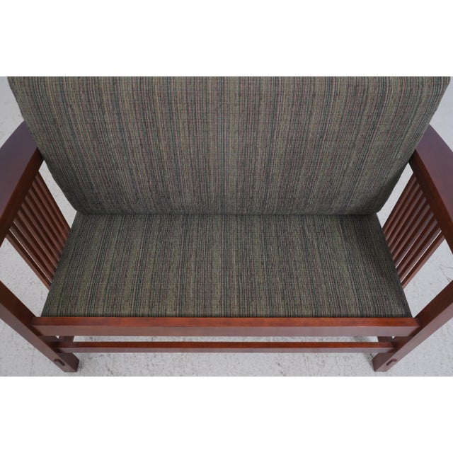 Stickley Mission Style Cherry Spindle Back Settee For Sale - Image 14 of 18