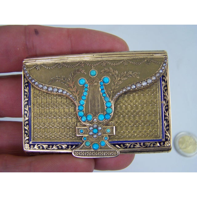 Golden Snuff Box on Tray, 1815, in Very Good conditions. Designed before 1890