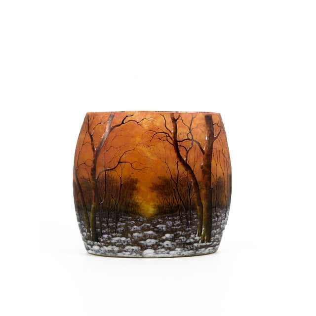 Red Multi-Layered Glass Winter Landscape Vase from Daum, Late 19th Century For Sale - Image 8 of 18