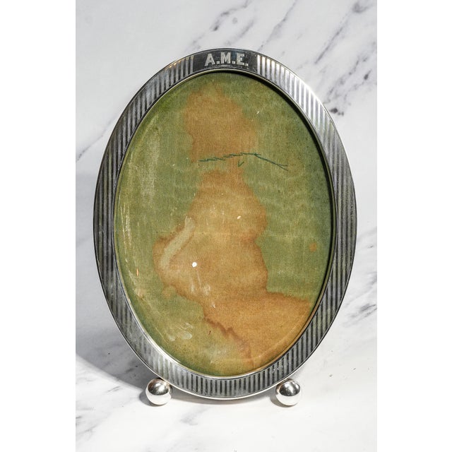 Traditional Stunning Large Antique Sterling Silver Picture Frame Oval Photo Frame Luxury Home Decor For Sale - Image 3 of 13