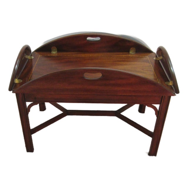 Henkel Harris Solid Mahogany Inlay Butlers Coffee Table For Sale