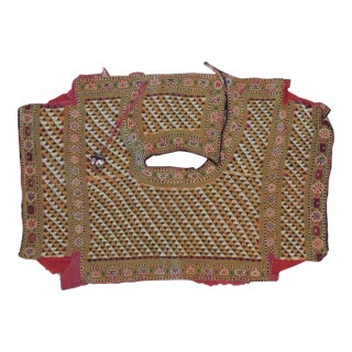 Vintage Colorful Woven Asian Child's Neck Yoke Kutchwork Banjara For Sale