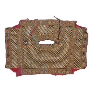 Vintage Colorful Woven Asian Child's Neck Yoke Kutchwork Banjara