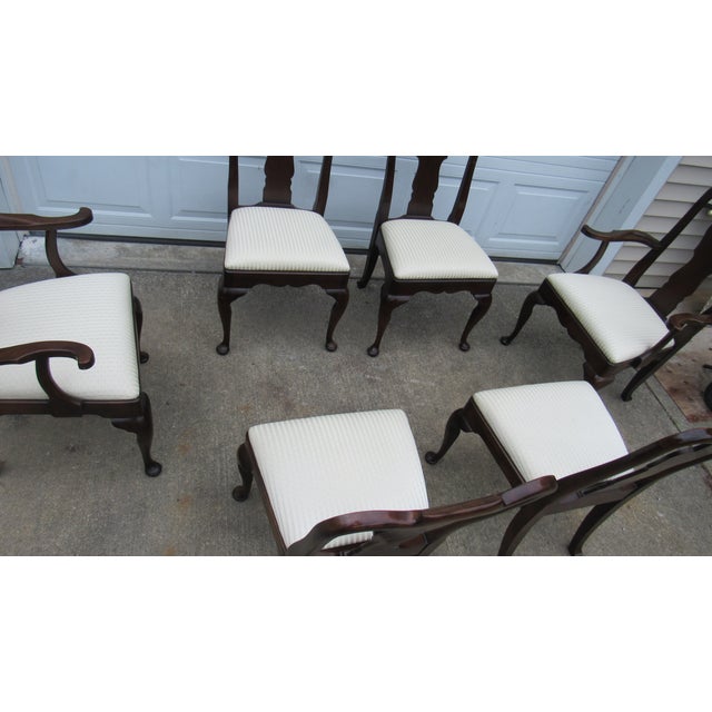 Queen Anne 1980s Thomasville Cherry Dining Room Chairs Designer For Sale - Image 3 of 8