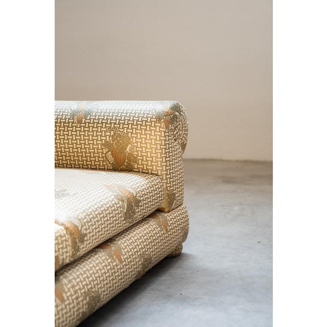 Metal Set of 3-Seater Sofa and Silk Armchair by Tommaso Barbi, 1970s For Sale - Image 7 of 18