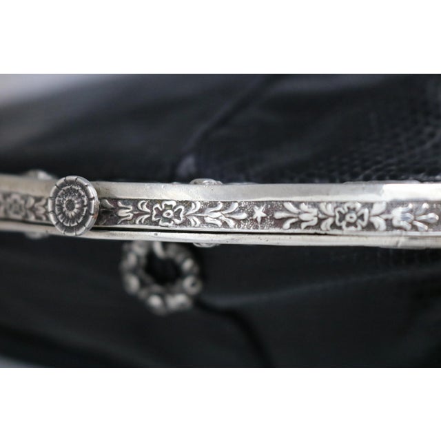 Antique 1905 Gorham Sterling Silver Cherub Frame Lizard Skin Artisan Handbag For Sale - Image 11 of 12