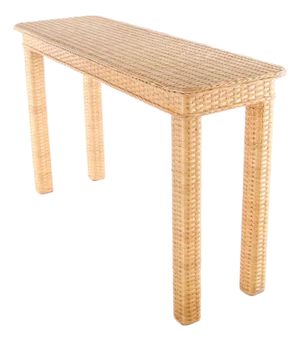 Woven Wicker Console Table