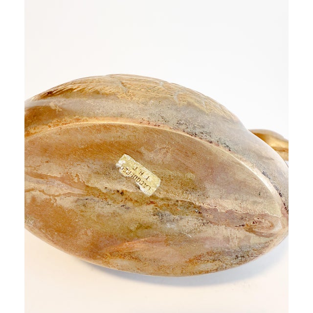 Vintage Hollywood Regency Brass Swan Cachepot Planters - Trio For Sale - Image 9 of 9