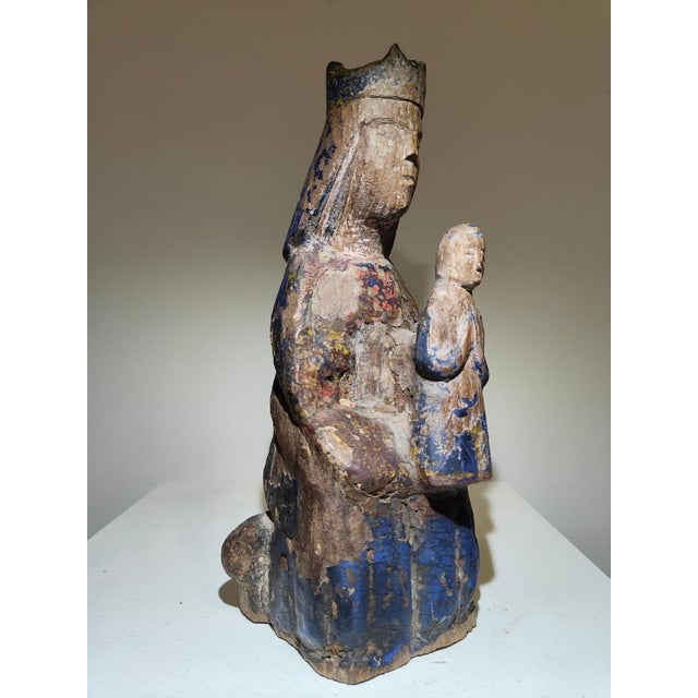 12th Century Seated Virgin with Child Sedes Sapientiae, Spain For Sale - Image 16 of 18