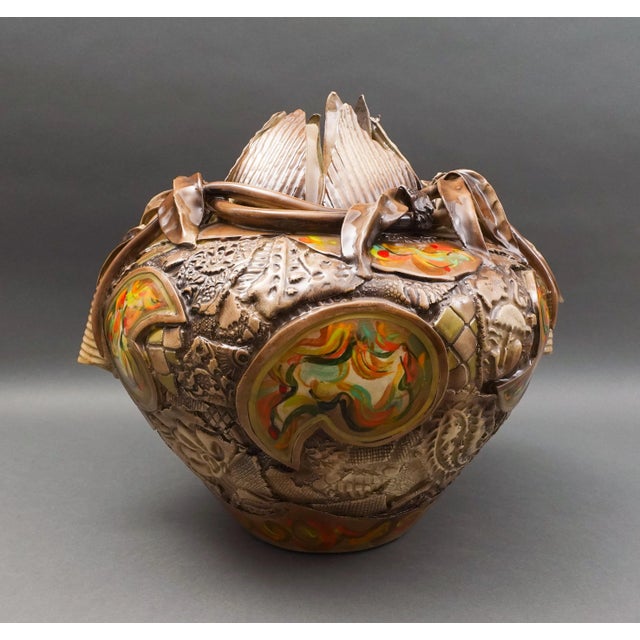 Late 20th Century Gail Markiewicz 2007 Signed Monumental Sculptural Ceramic Pottery Vessel Vase For Sale - Image 5 of 9