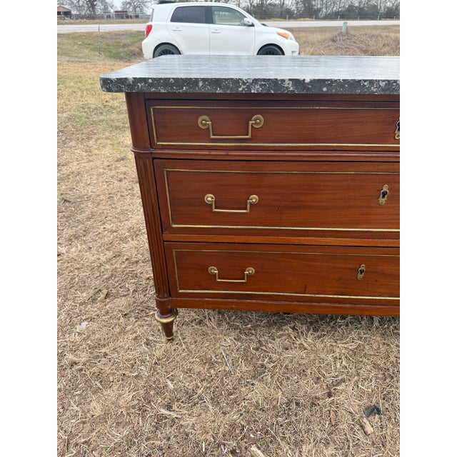 19th Century Louis XVI Marble Top Chest of Drawer / Commodes For Sale - Image 11 of 12