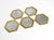 Five rare, heavy, large coasters in a brutalist design, made of aluminum and brass by David Marshall. Made in Spain....