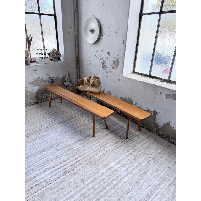 Wood Mountain Furniture Benches in Pine and Oak in the style of Malmvall, 1950s, Set of 2 For Sale - Image 7 of 18