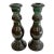 Late 20th Century Emerald Green Glass Candlestick Holders For Sale