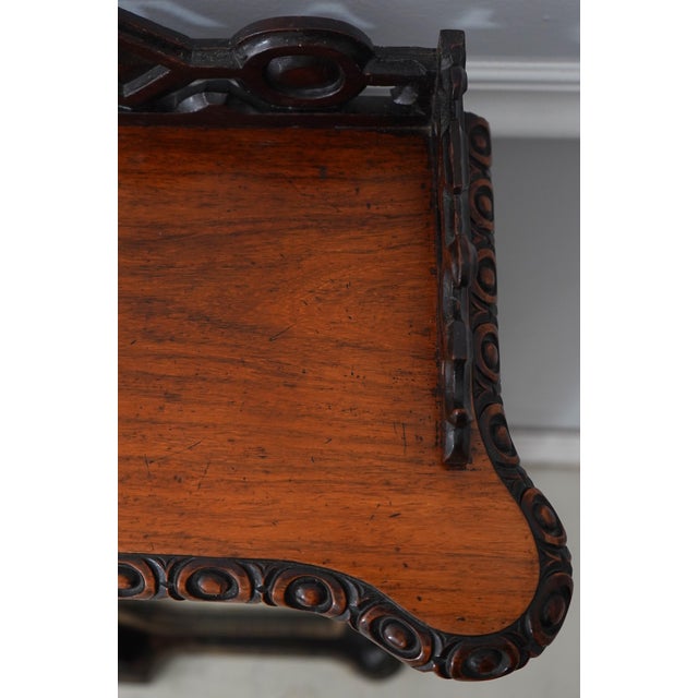 Antique Italian Victorian Style Mahogany Display Cabinet For Sale - Image 15 of 18