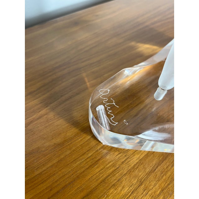 Modern to Postmodern Lily Lucite Sculpture or Centerpiece Signed For Sale In New York - Image 6 of 7