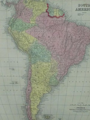 South America Original Map by Cowperthwait, 1850