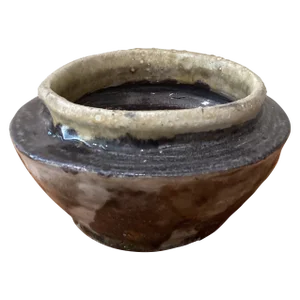 Mid Century Studio Pottery Handmade Wheel-Thrown Multicolor Glazed Vase/Bowl