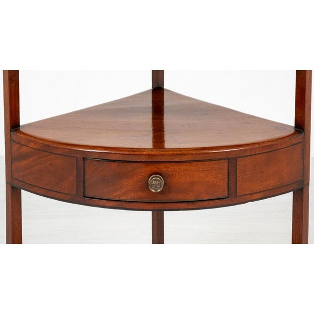 Wood Regency Mahogany Washstand Corner Table For Sale - Image 7 of 15