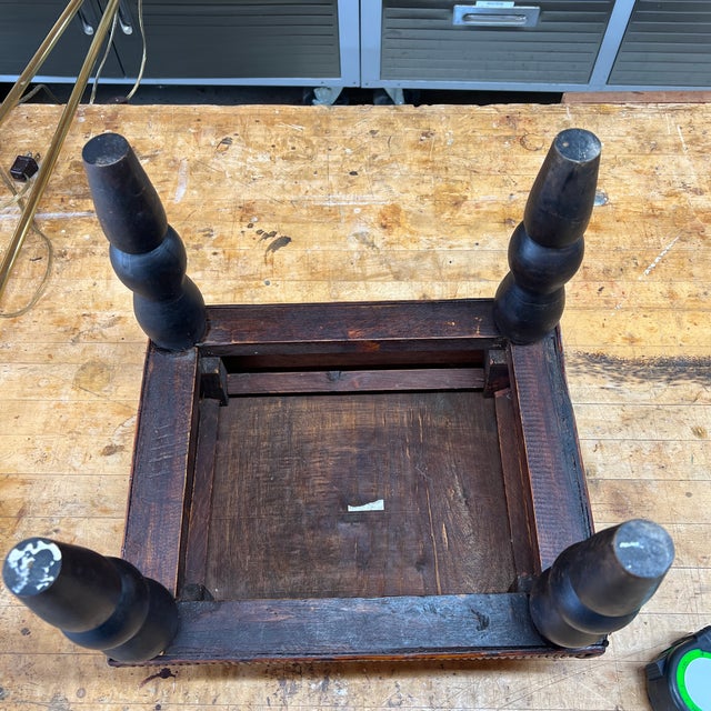 Vintage Bamboo and Woven Rattan British Colonial Style Footstool For Sale - Image 12 of 12