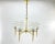 Gold Vintage Brass and Frosted Glass Chandelier, France, 1970s For Sale - Image 8 of 8
