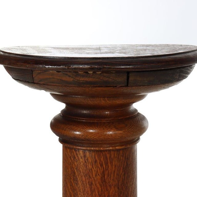 Antique Rj Horner Classical Oak Sculpture Stand C1900 For Sale - Image 10 of 10