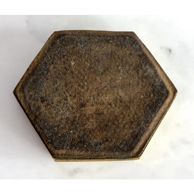 Vintage Cast Brass and Aluminium Hexagonal Ashtray by David Marshall, 1970s For Sale - Image 4 of 6