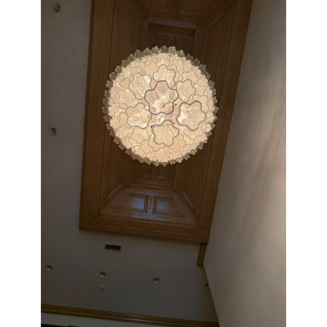 Vintage Mid Century Modern Italian Murano Style Glass Chandelier For Sale In Dallas - Image 6 of 9