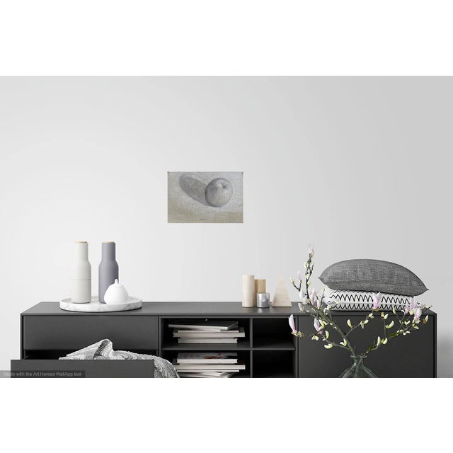 "Apple With Its Shadow" Contemporary Expressionist Still Life Drawing by Martha Holden For Sale - Image 4 of 5