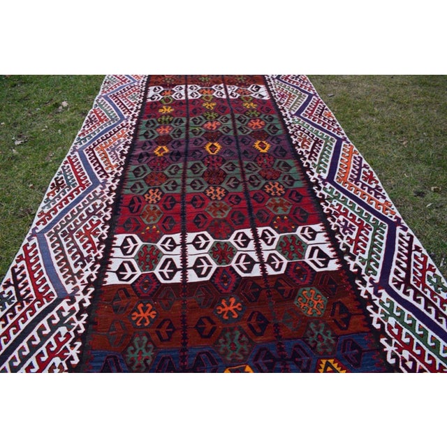 Textile Oversize Turkish Kilim Rug For Sale - Image 7 of 11