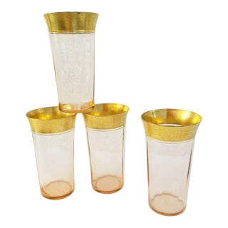 Vintage Tiffin Franciscan Rambler Rose Tumblers, Set of 4 For Sale