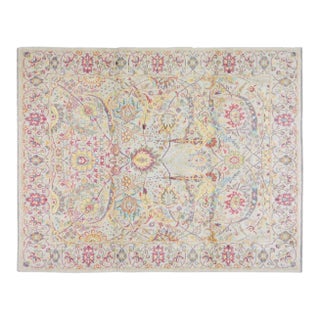 Pakistani Oushak Hand Knotted Wool Rug, 7'6x9'6 For Sale