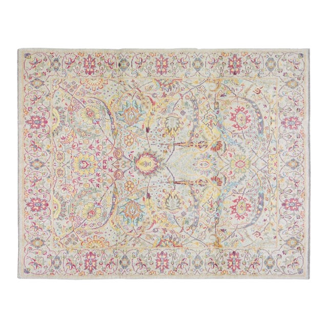 Pakistani Oushak Hand Knotted Wool Rug, 7'6x9'6 For Sale