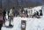 Sugarbush Skiing 1969 by Slim Aarons Slim Aarons Limited Estate Edition An outdoor bar at Sugarbush, a mountain resort in...