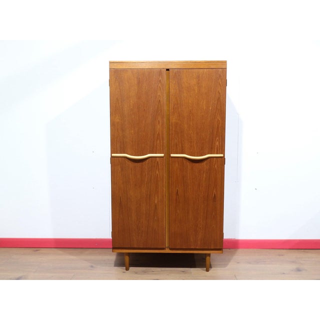 Mid Century Modern Vintage Teak Double Armoire Wardrobe by Stonehill Danish Style For Sale - Image 4 of 13