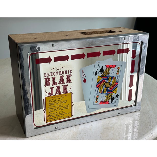 Mid-Century Modern Vintage Electronic Black Jack Mirrored Game Panel For Sale - Image 3 of 12