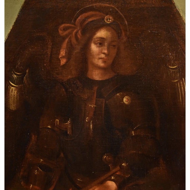 Lombard School Artist, Saint Michael the Archangel, 1650, Oil on Canvas For Sale - Image 7 of 15