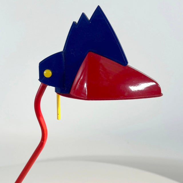 Plastic Postmodern Blue and Red Toucan Table Lamp from Brilliant Leuchten, Germany, 1980s For Sale - Image 7 of 11