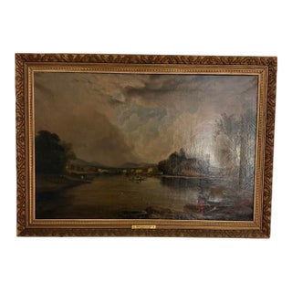 Sothebys Oil Painting - Lake Scene in Clare by John Lynn (British, 1826-1845) For Sale