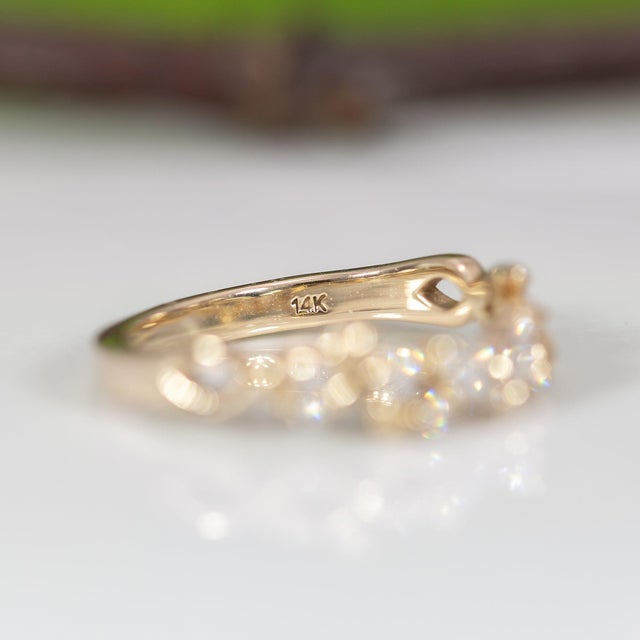 Natural Diamond Band Ring in Solid 14k Gold | Classic Diamond Wedding Band, Size 5.25 For Sale - Image 11 of 11