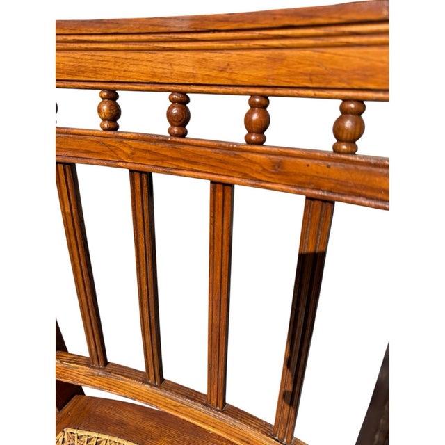 1920's Victorian American Chestnut Cane Seat Side Desk Chair For Sale - Image 17 of 17