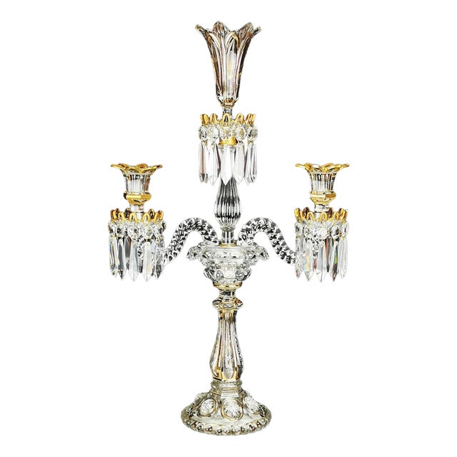 Large Crystal Medallions Candelabra from Baccarat, 1960s For Sale