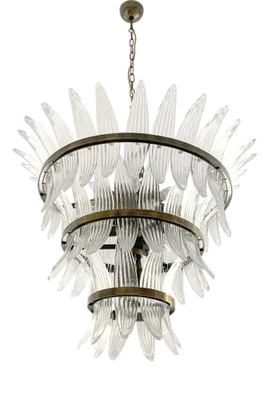 Italian Murano Glass Sputnik Palmette Chandelier from Simoeng