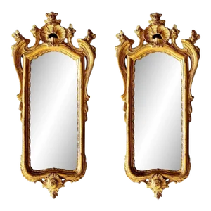 Late 20th Century Italian Baroque Style Giltwood Mirrors in the Manner of Borghese - a Pair