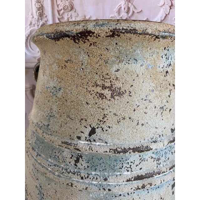 Pair of Large Distressed Mediterranean Style Terracotta Olive Jars With Handles For Sale In Los Angeles - Image 6 of 15