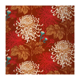 Mixed Dahlia Fabric Wallcovering by Chiara Mennini for Midsummer-Milano For Sale